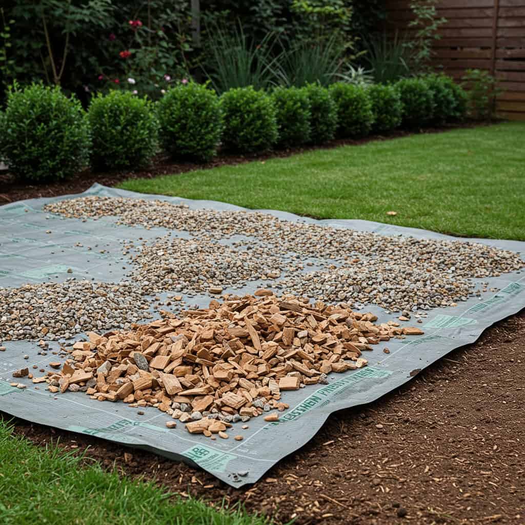 13. 防草シートを敷く