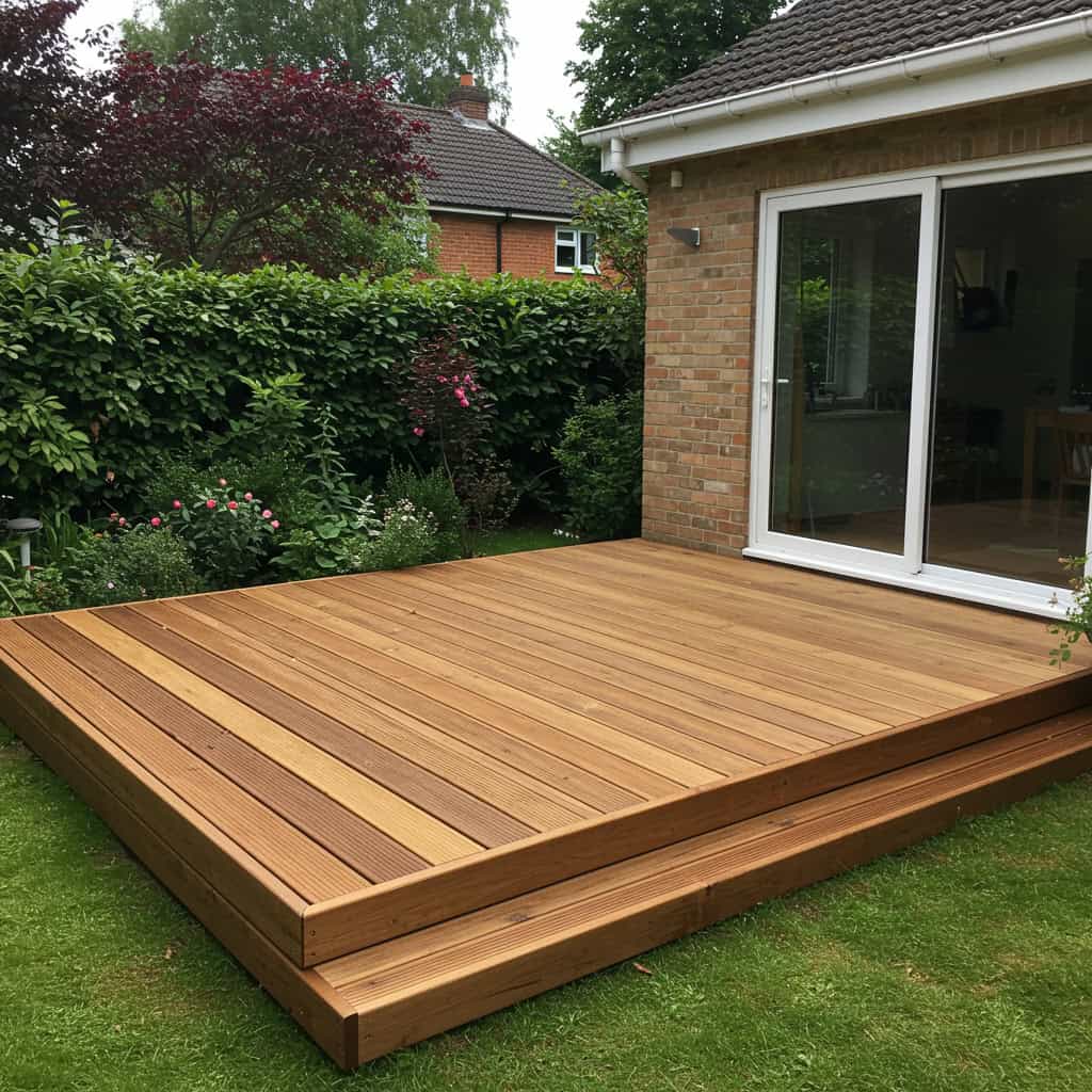 19. シンプルなウッドデッキ設置