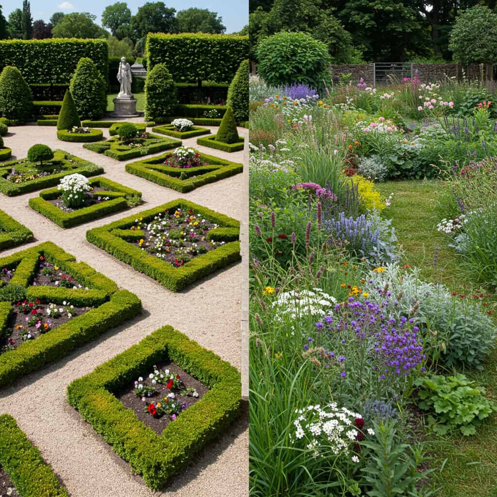 3. フォーマルな幾何学模様の花壇