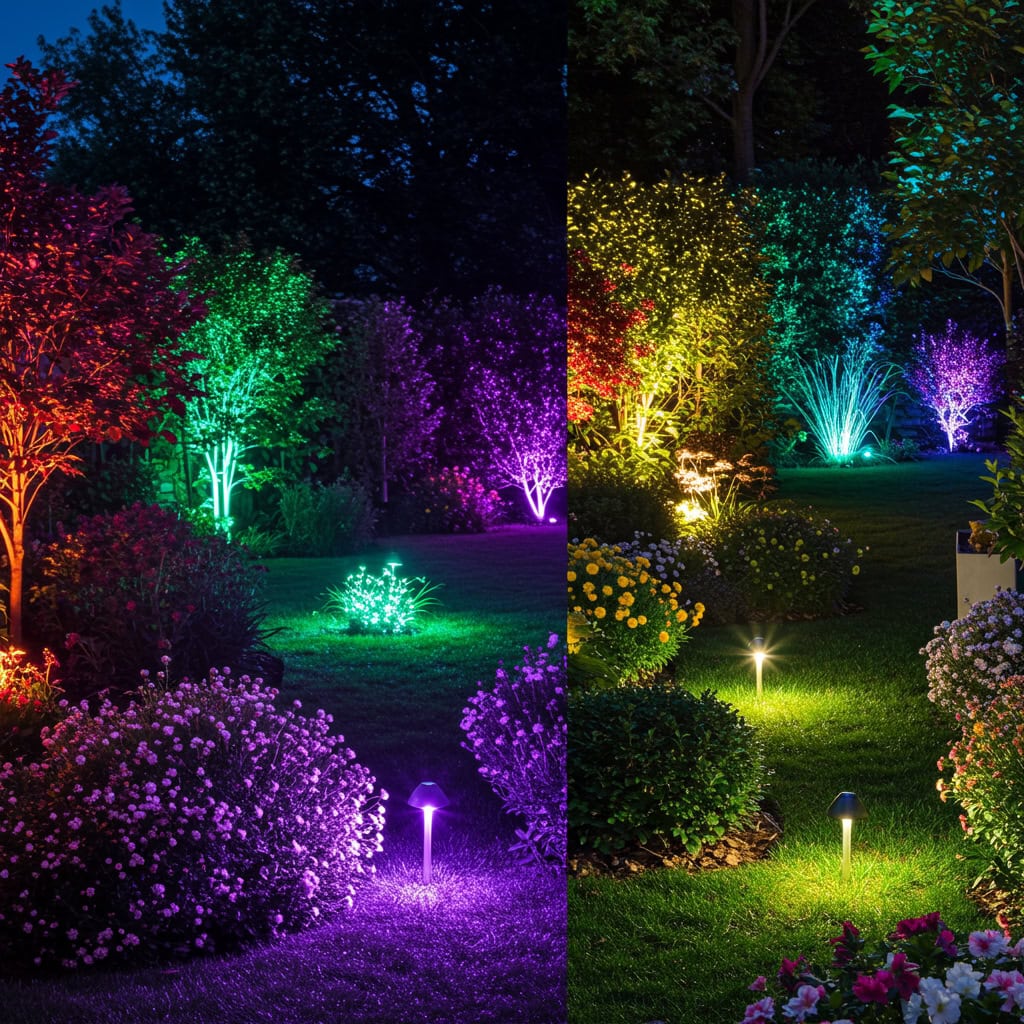 14. 派手なガーデンライトの多用