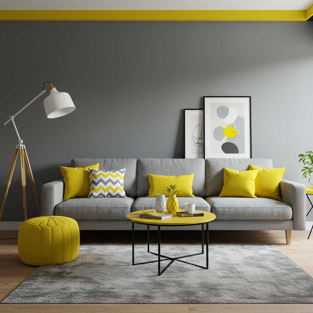 2. グレー &times; イエロー