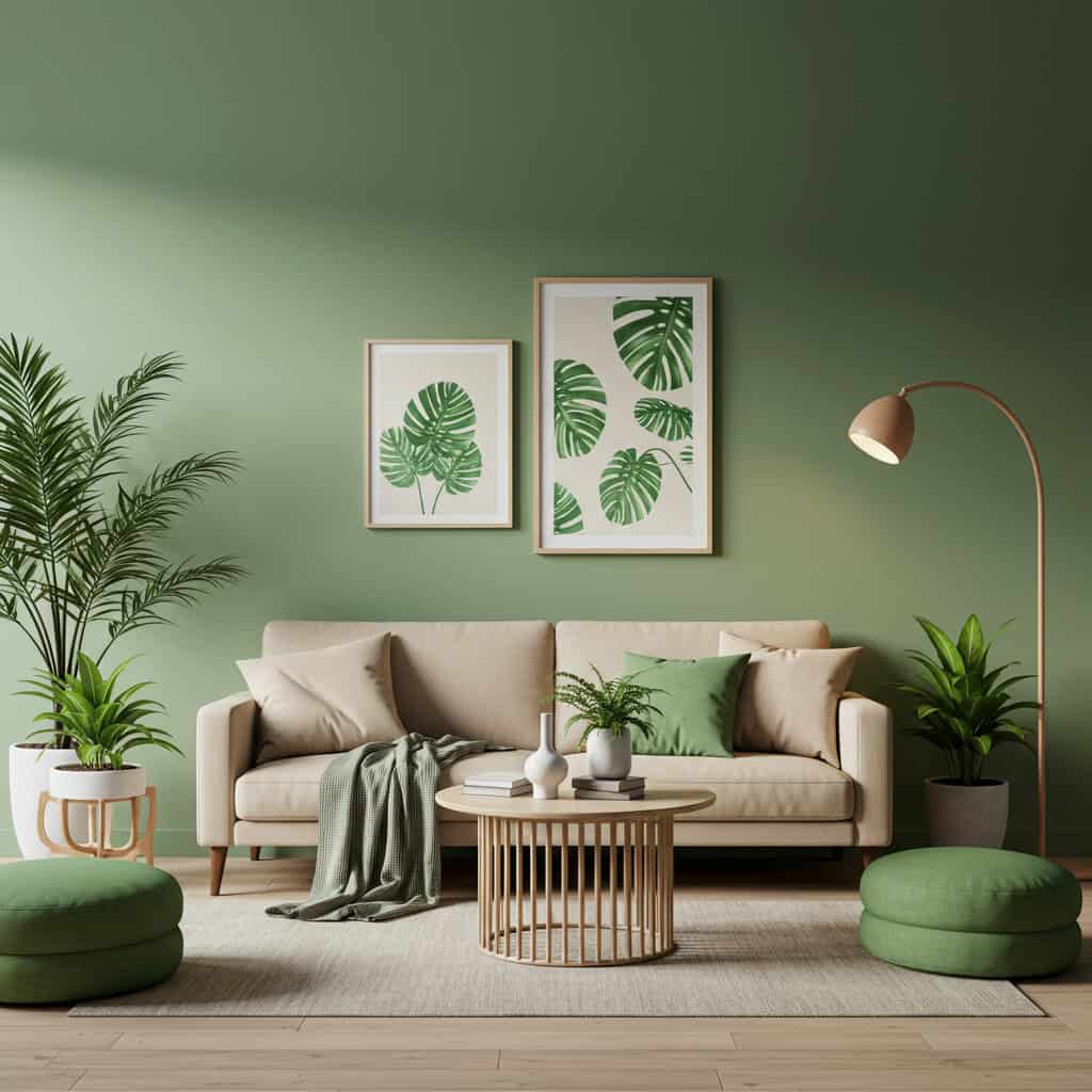 4. グリーン &times; ベージュ