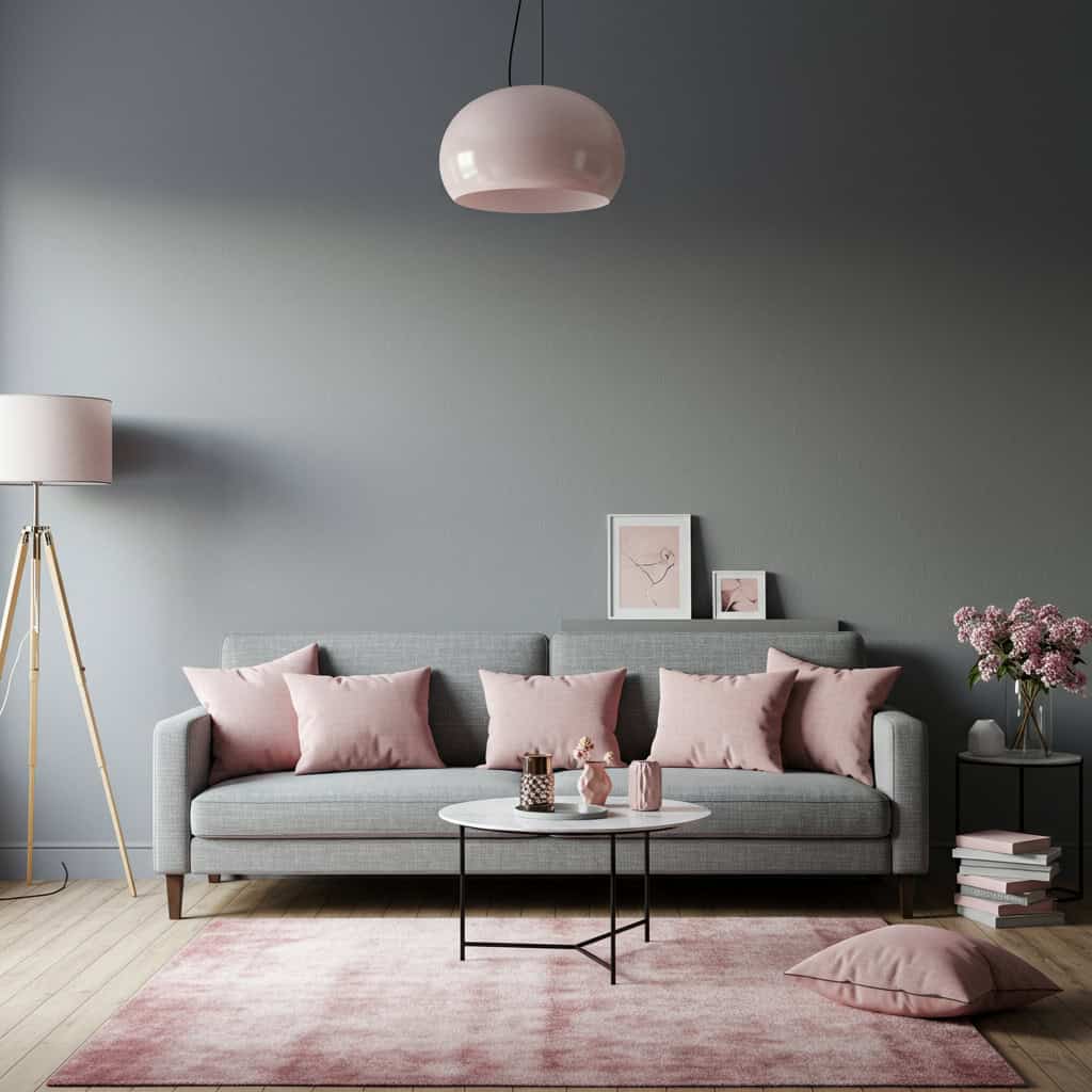 6. ピンク &times; グレー