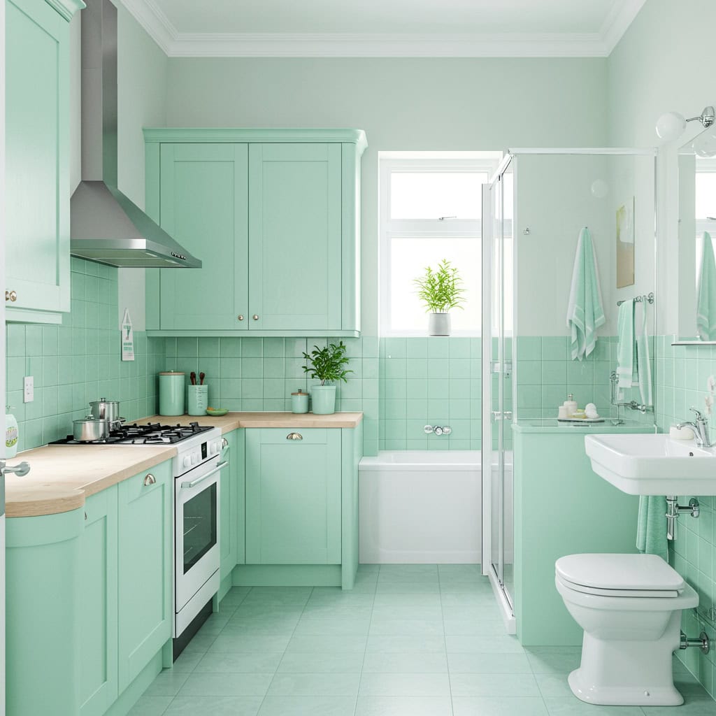 10. ミントグリーン &times; ホワイト