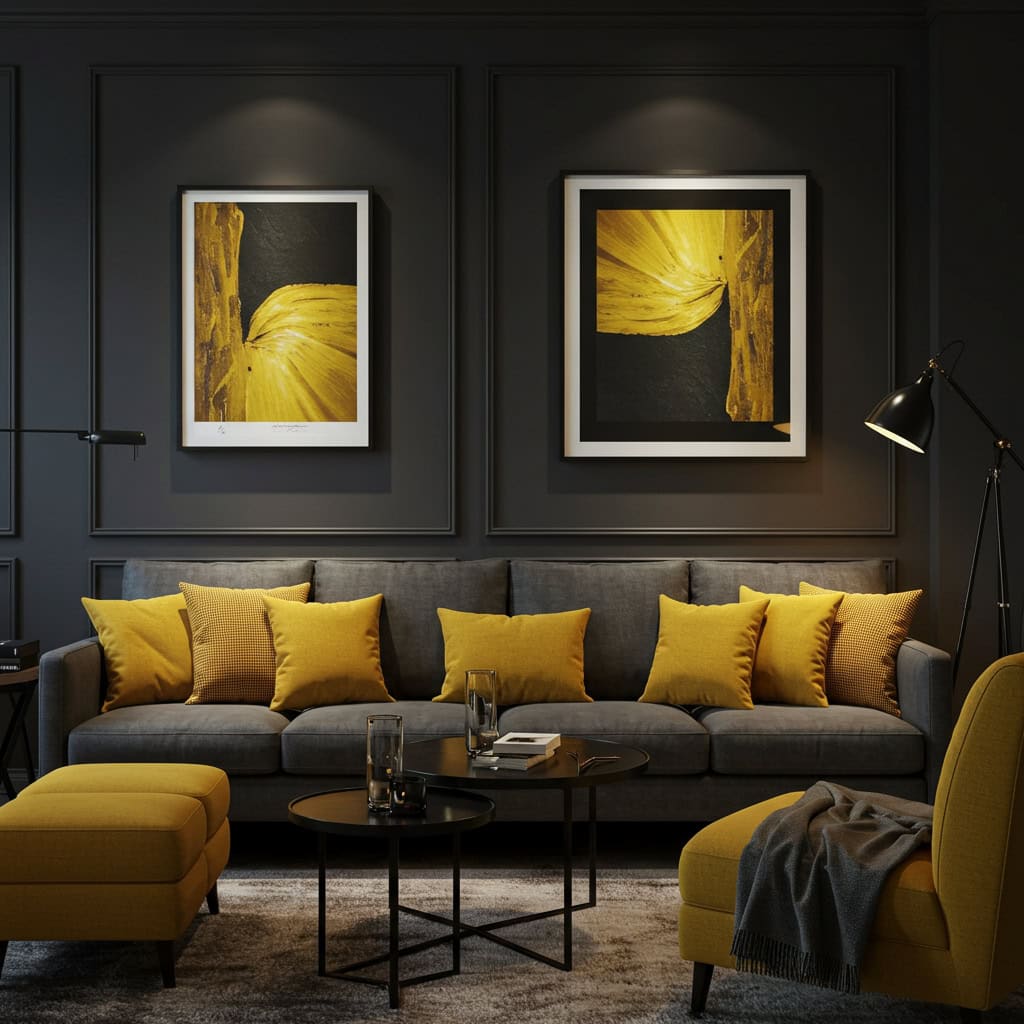 14. マスタードイエロー &times; ダークグレー