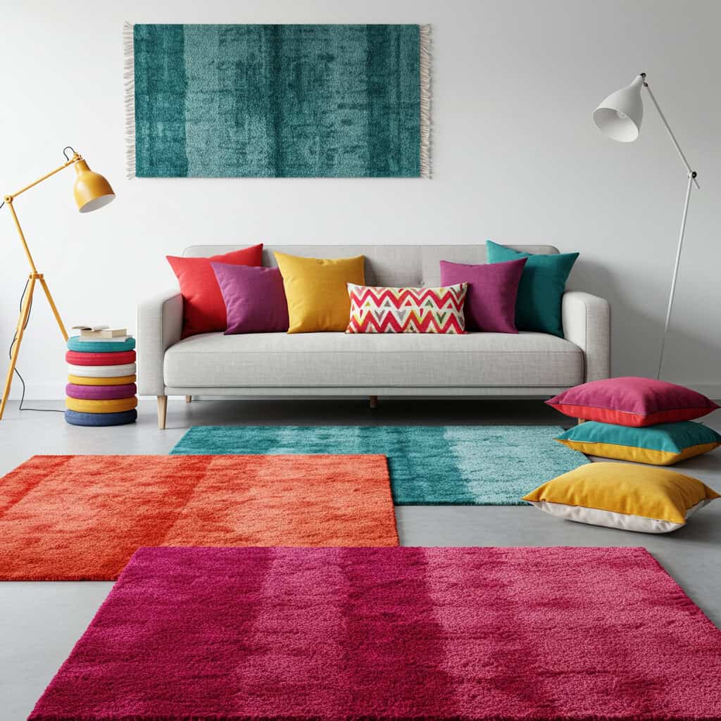 6. クッションやラグで彩りをプラス