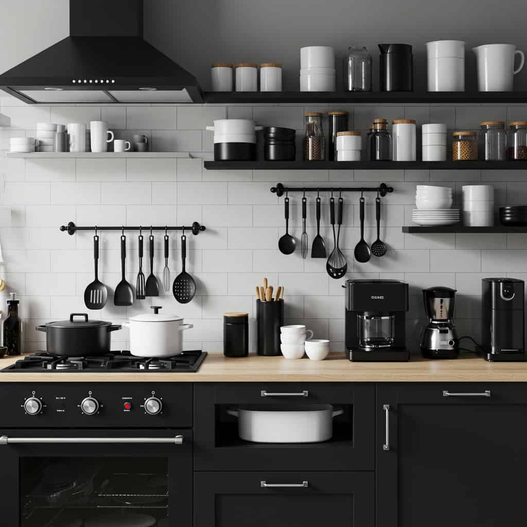 14. キッチン小物の色を揃える