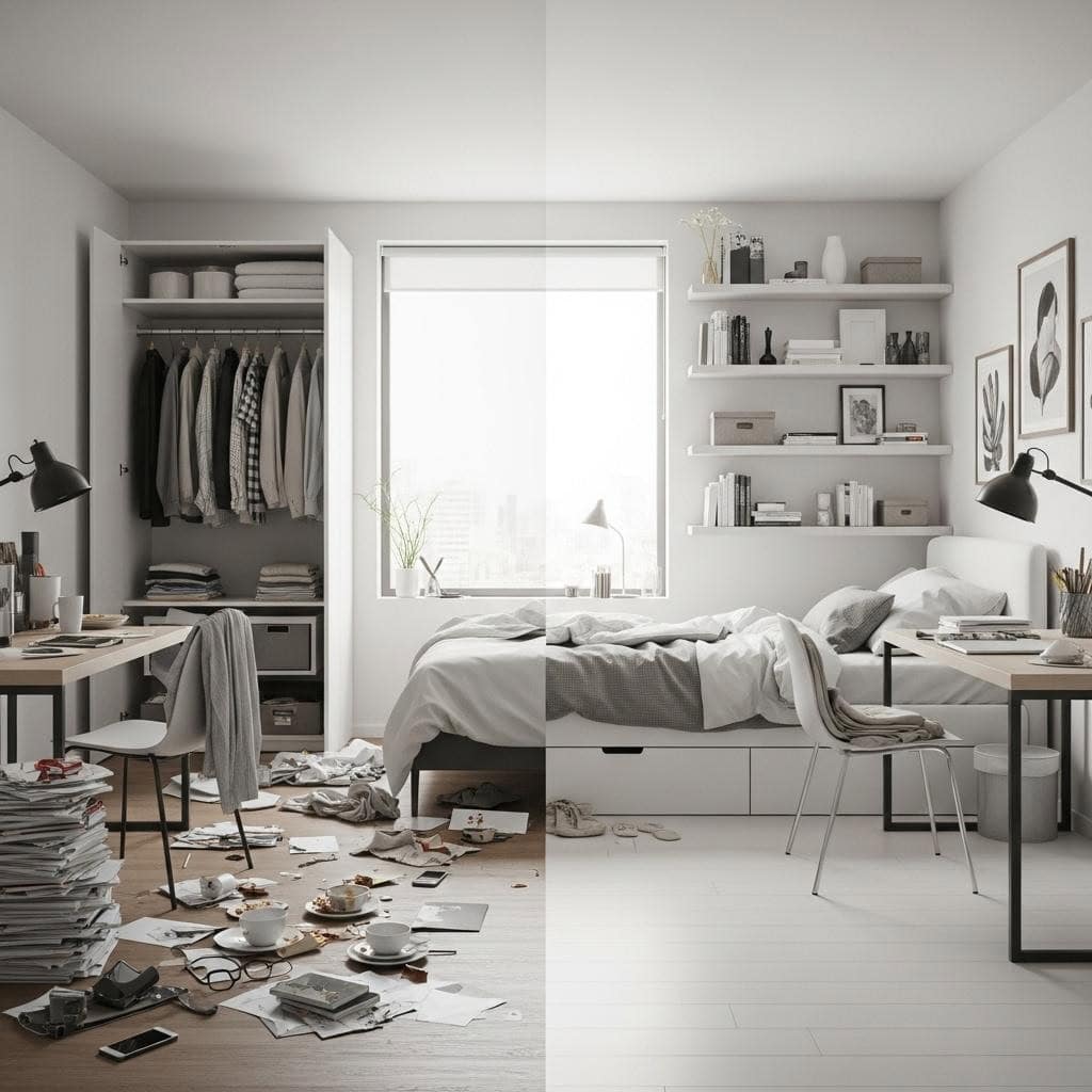 8. 収納不足で物が散乱