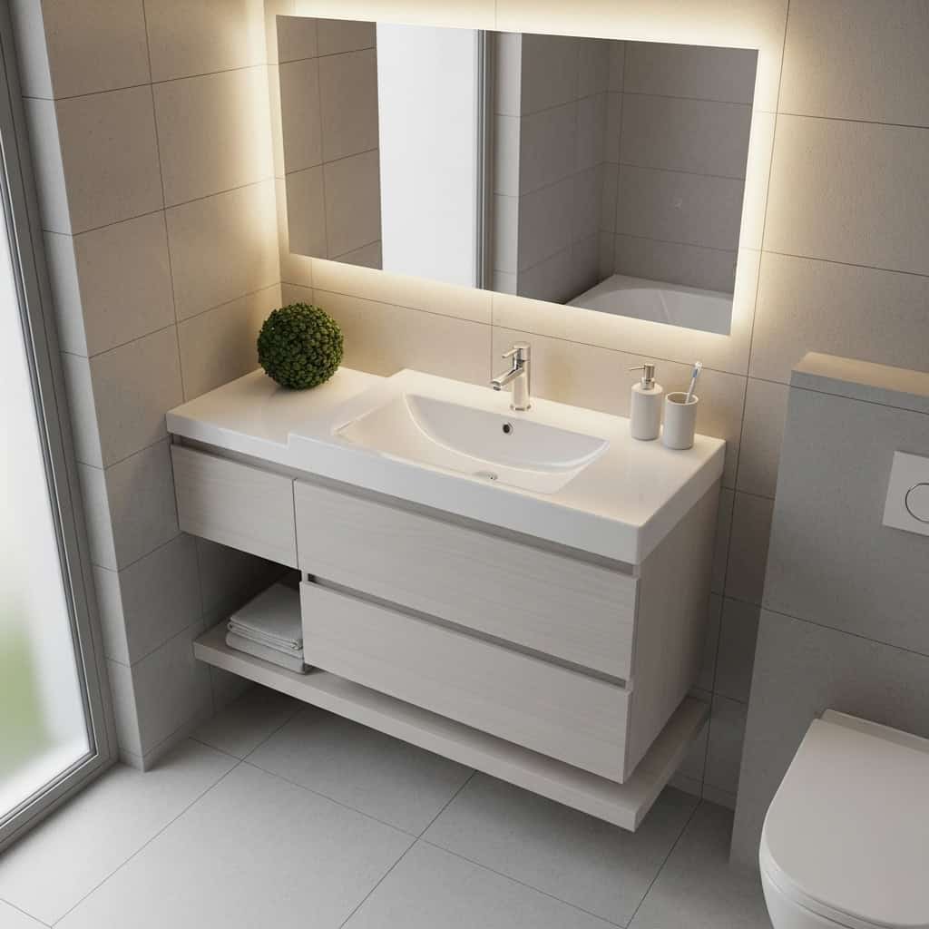 2. コンパクトな洗面ボウルの導入