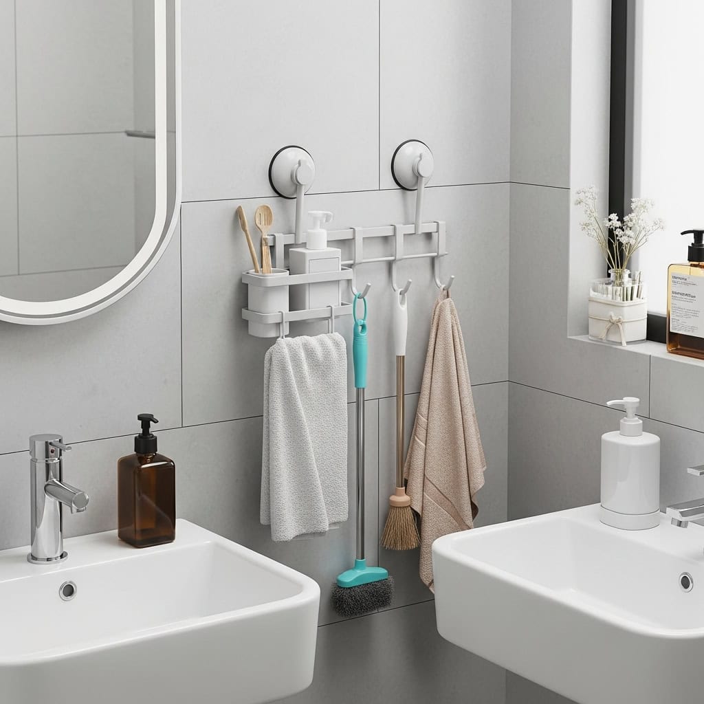 11. 吸盤式フック＆ラックの活用