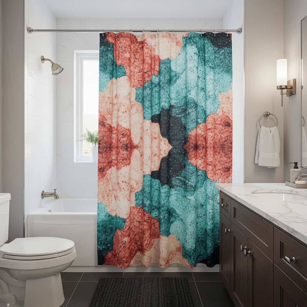 1. 新しいシャワーカーテンで印象チェンジ