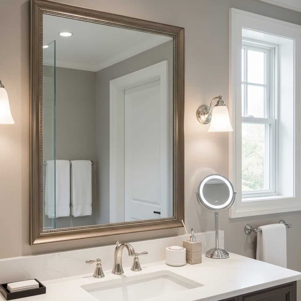 4. ミラーをおしゃれなフレームで装飾