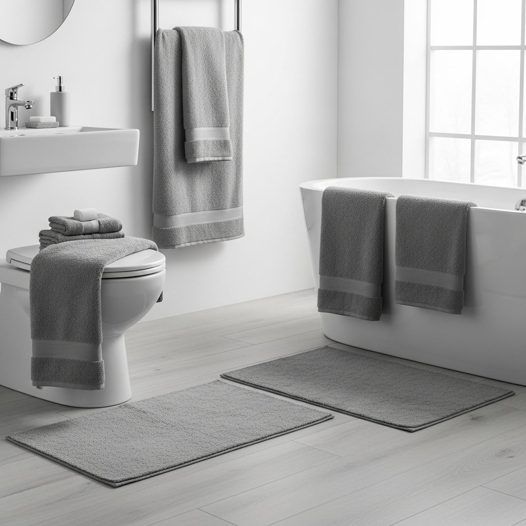 6. タオルやマットを統一カラーで揃える